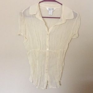 Blouse sheer pleated